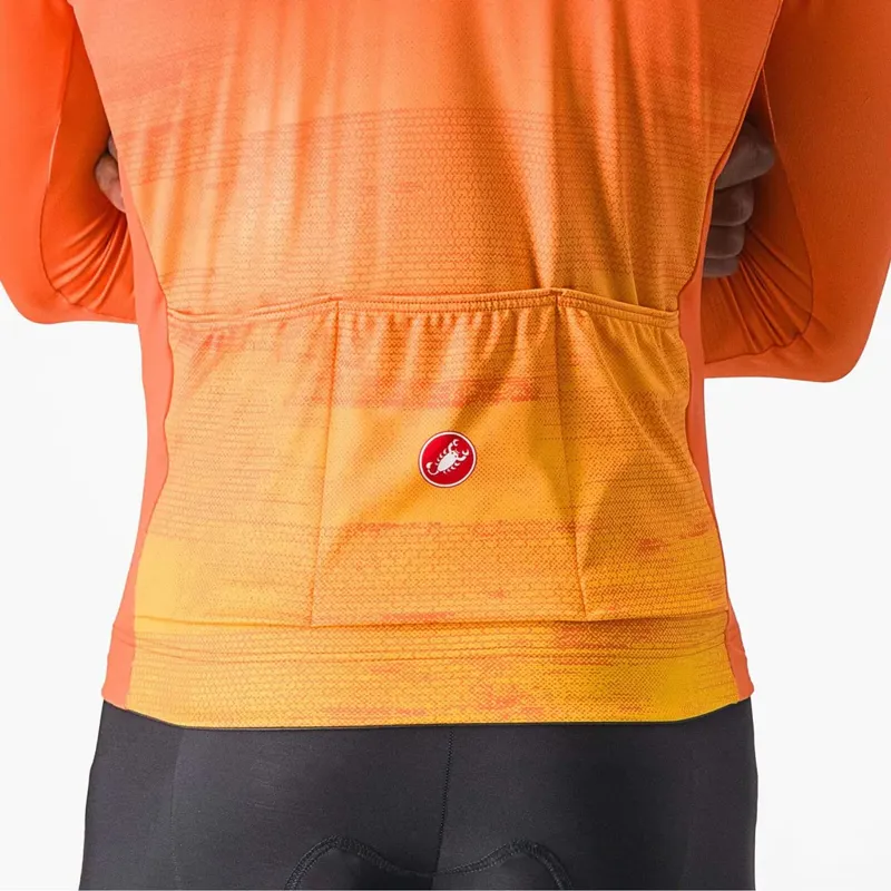 Castelli Unlimited Thermal Long Sleeve Jersey in Orange Rust/Goldenrod-3