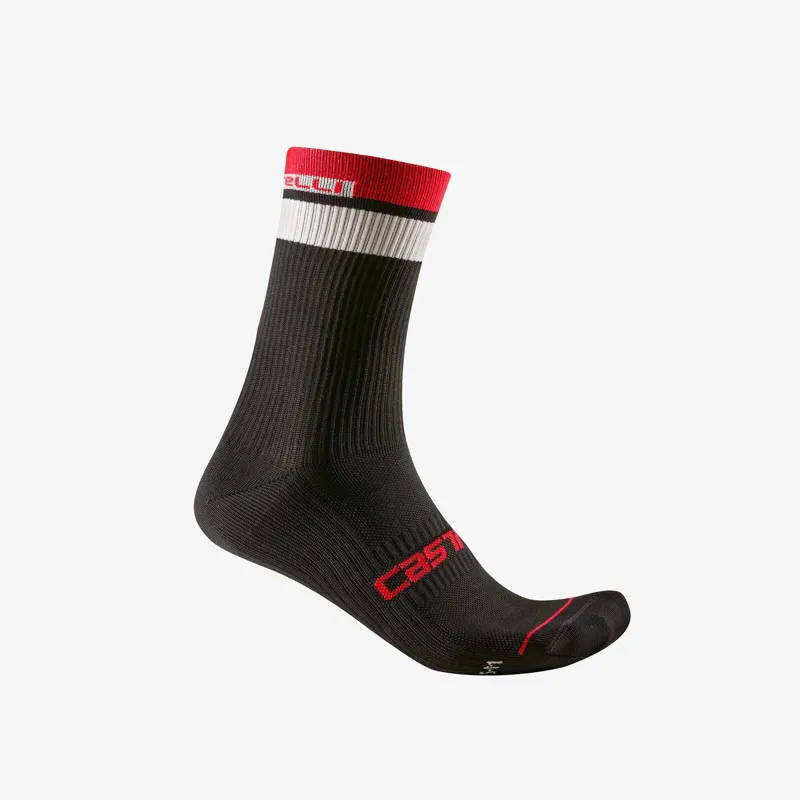  Castelli Gara Thermal 18 Socks in Black/White/Red