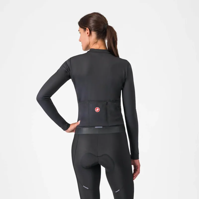  Castelli Espresso Thermal Women's Long Sleeve Jersey in Light Black-1