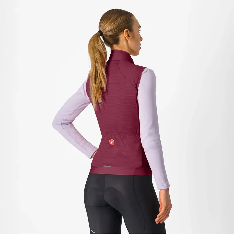 Castelli Espresso Women's Vest in Deep Bordeaux-1