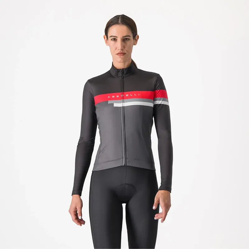 Castelli Tornare Women's Long Sleeve Jersey in Dark Grey/Black/Hibiscus