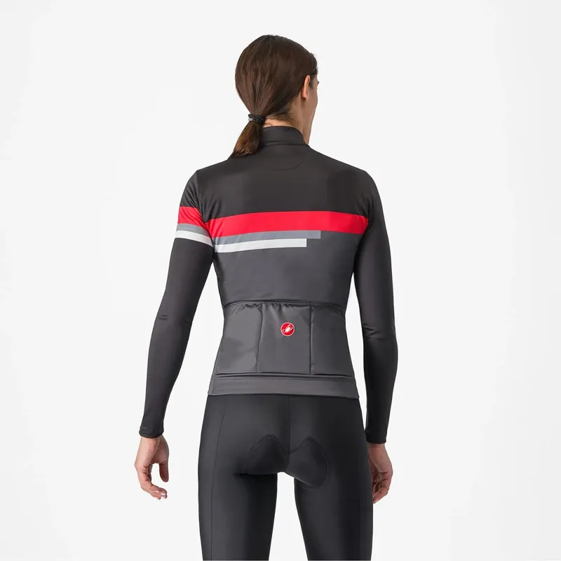 Castelli Tornare Women's Long Sleeve Jersey in Dark Grey/Black/Hibiscus-1