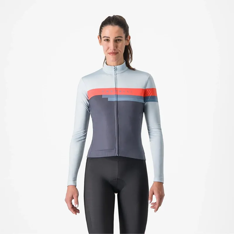 Castelli Tornare Women's Long Sleeve Jersey in Twilight Blue/Winter Sky