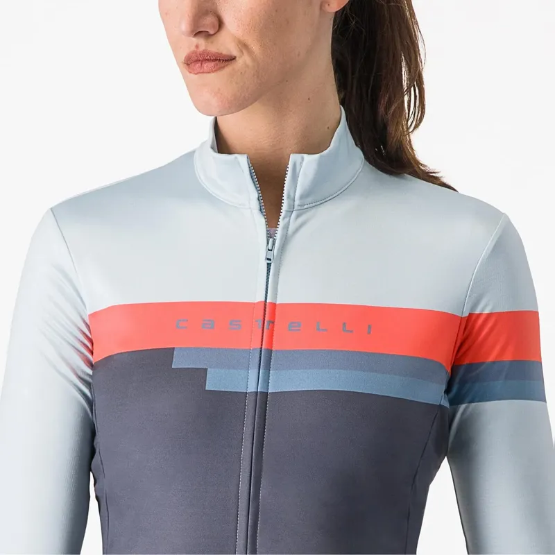 Castelli Tornare Women's Long Sleeve Jersey in Twilight Blue/Winter Sky-2