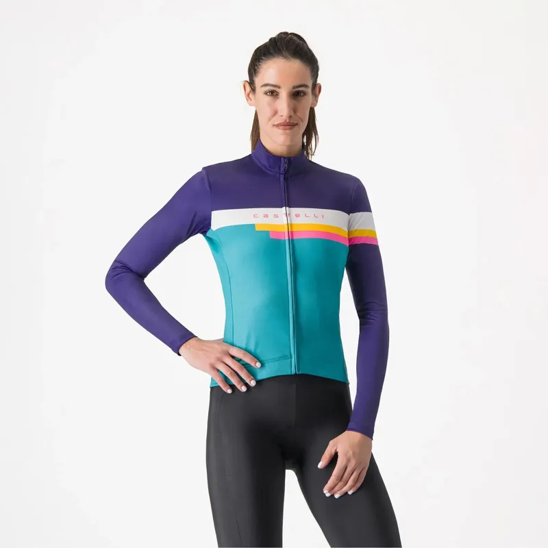 Castelli Tornare Women's Long Sleeve Jersey in Malachite Green/Night Shade
