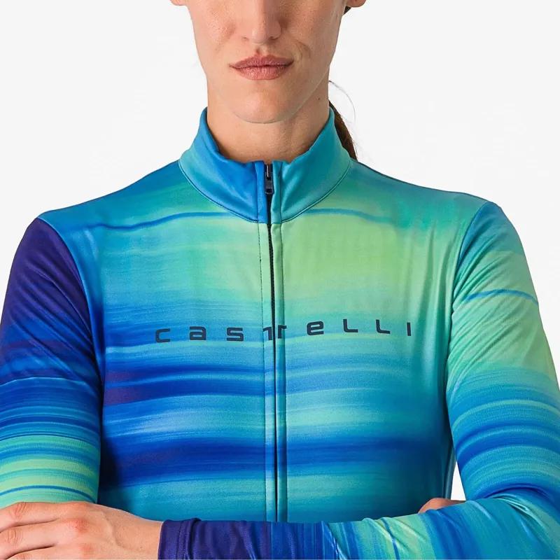 Castelli Phase Women's Long Sleeve Jersey in Multicolour Blue-2