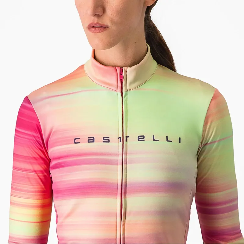 Castelli Phase Women's Long Sleeve Jersey in Multicolour Pink-2
