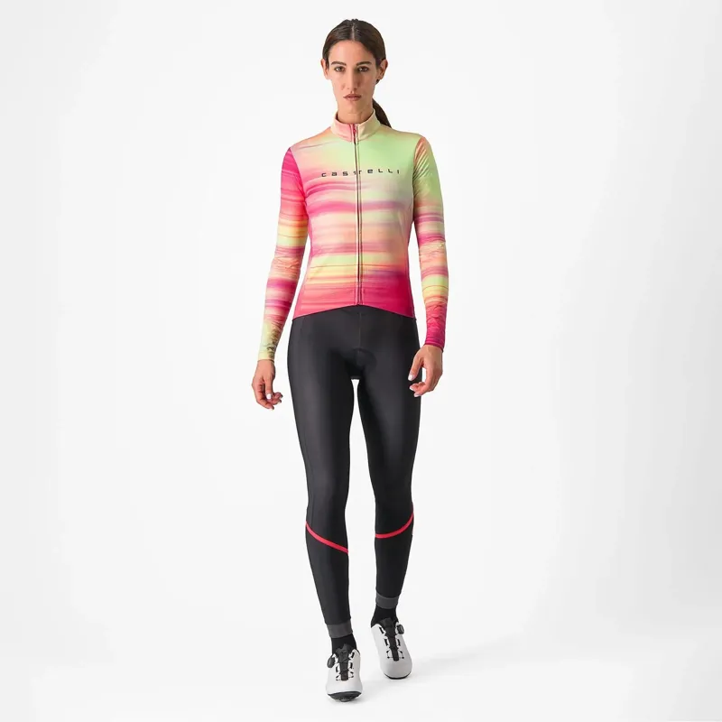 Castelli Phase Women's Long Sleeve Jersey in Multicolour Pink-3