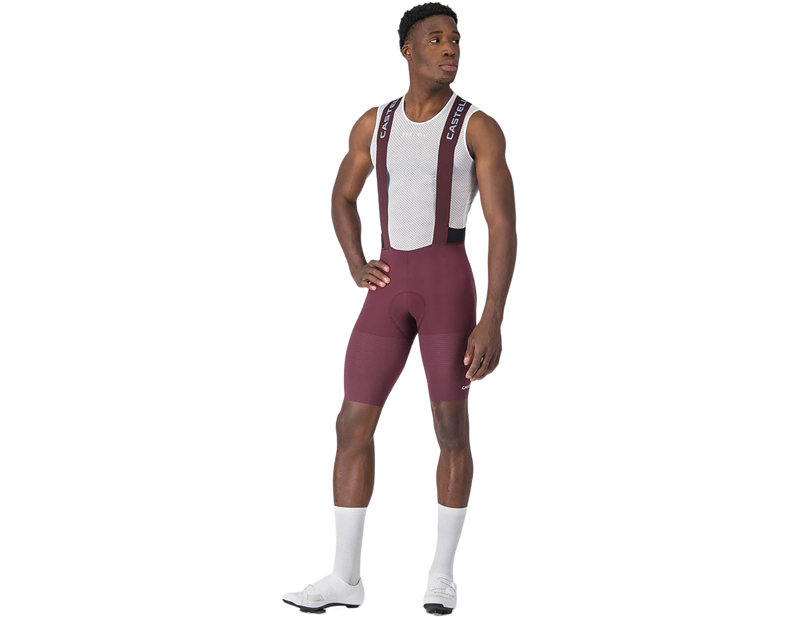 Castelli Premio Evo Bib Shorts in Deep Bordeaux/Winter Sky-3