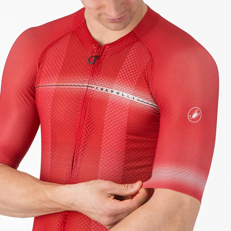 Castelli Climbers A/C Short Sleeve Jersey in Red/Black-3