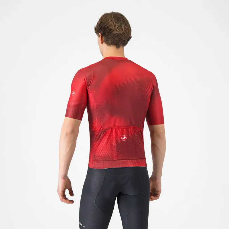 Castelli Vortice Short Sleeve Jersey in Red/Rich Red-1