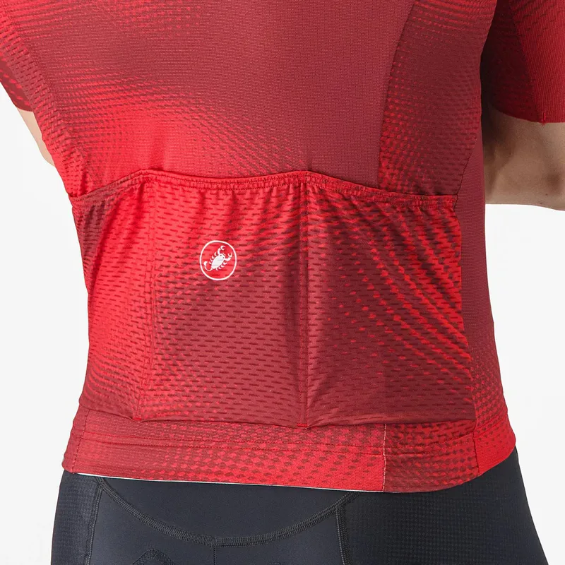 Castelli Vortice Short Sleeve Jersey in Red/Rich Red-4