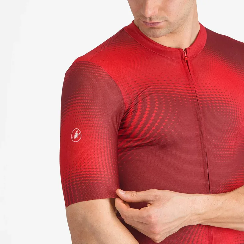 Castelli Vortice Short Sleeve Jersey in Red/Rich Red-3