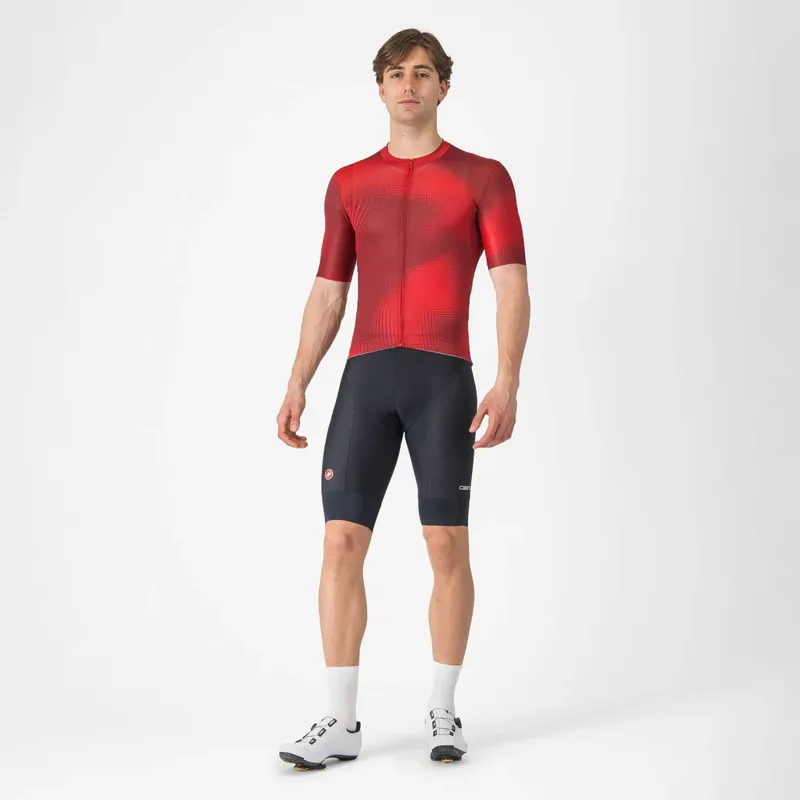 Castelli Vortice Short Sleeve Jersey in Red/Rich Red-5