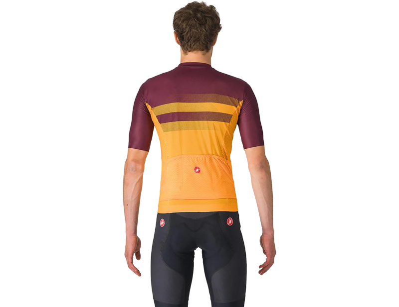 Castelli Simbolo Short Sleeve Jersey in Vivid Orange/Deep Bordeaux-1