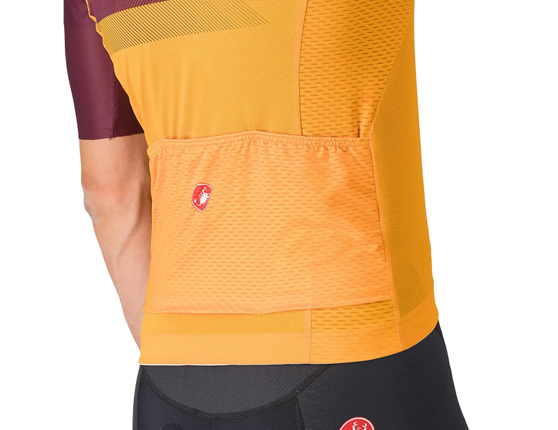 Castelli Simbolo Short Sleeve Jersey in Vivid Orange/Deep Bordeaux-3