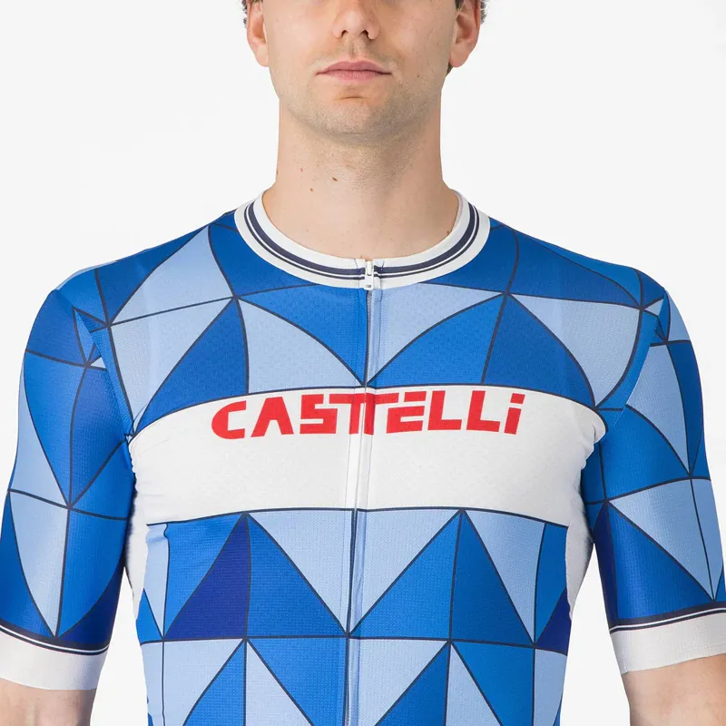 Castelli Heritage Short Sleeve Jersey in Azzurro Italia-2