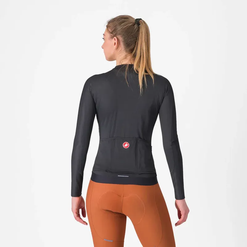 Castelli Espresso Women's Long Sleeve Jersey in Light Black/Dark Grey-1