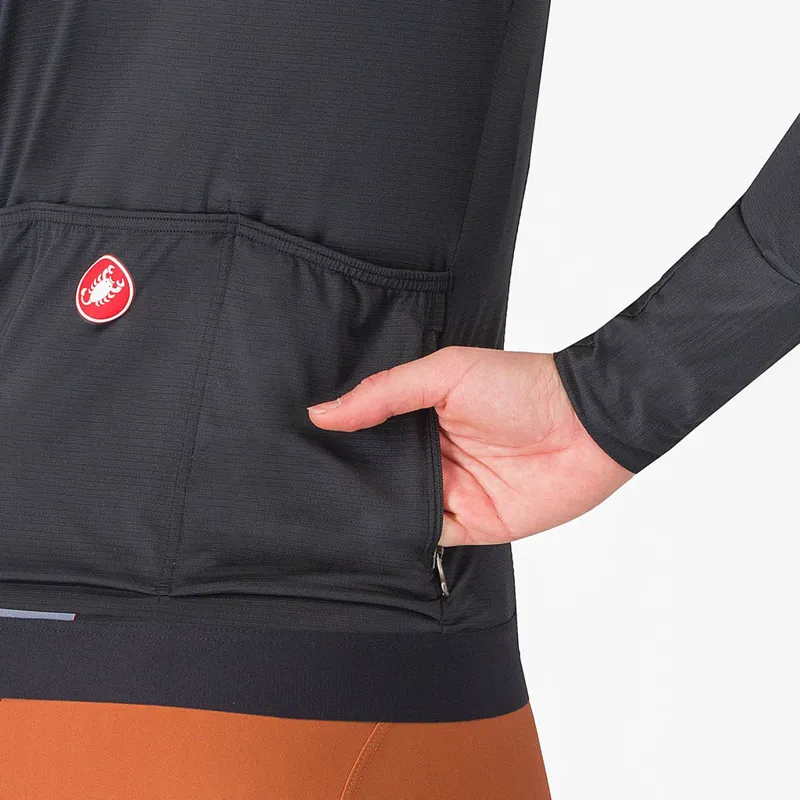 Castelli Espresso Women's Long Sleeve Jersey in Light Black/Dark Grey-4