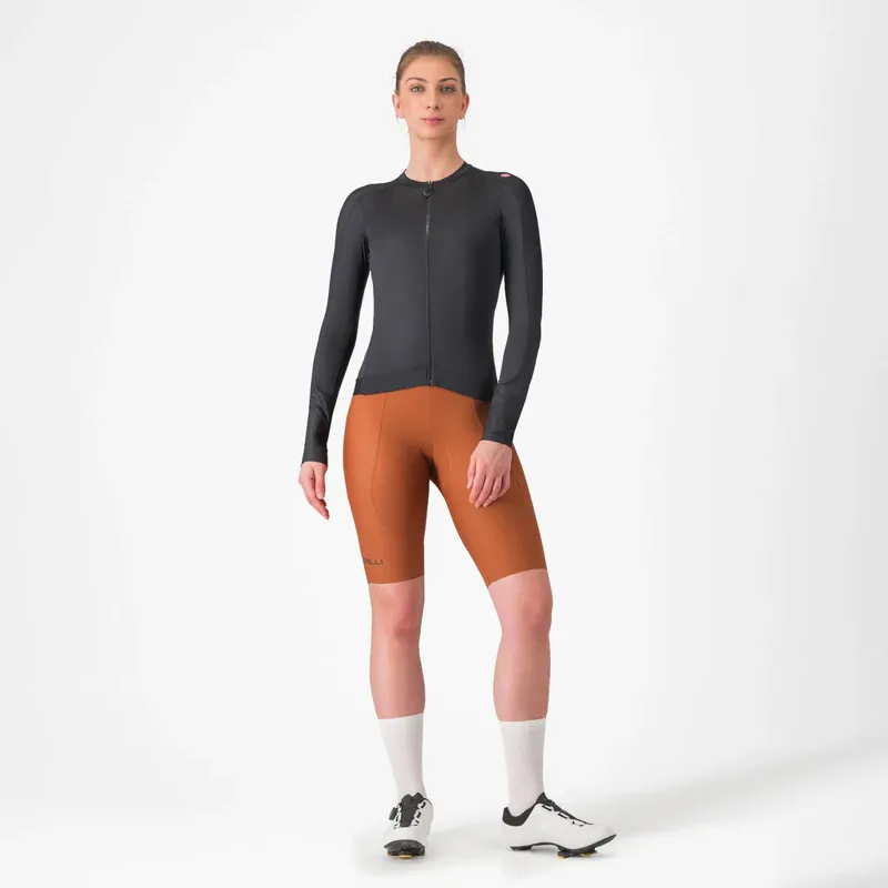 Castelli Espresso Women's Long Sleeve Jersey in Light Black/Dark Grey-5