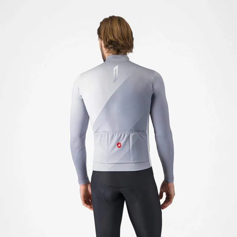 Castelli Amplify Thermal Jersey in Vortex Grey Silver Grey White-1