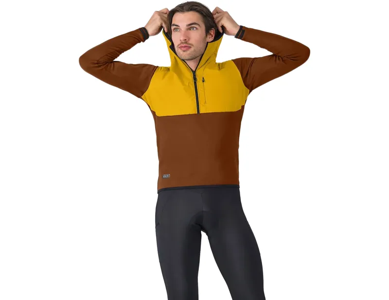 Balfes Bikes Castelli Unlimited Roam Hoodie in Mocha/Yellow | Free postage over £30, £10 off first order, price match & 0% finance.
