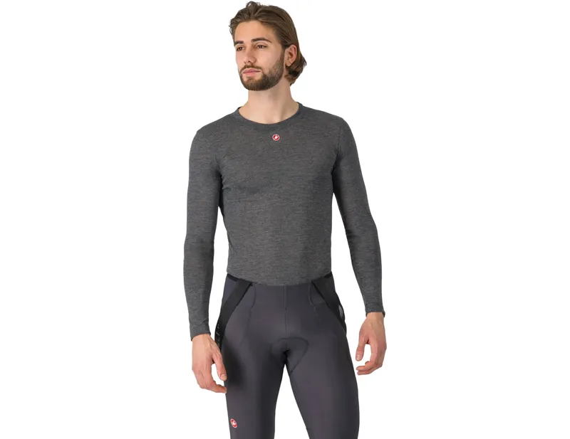 Balfes Bikes Castelli Medio Base Layer Long Sleeve in Melange Grey | Free postage over £30, £10 off first order, price match & 0% finance.