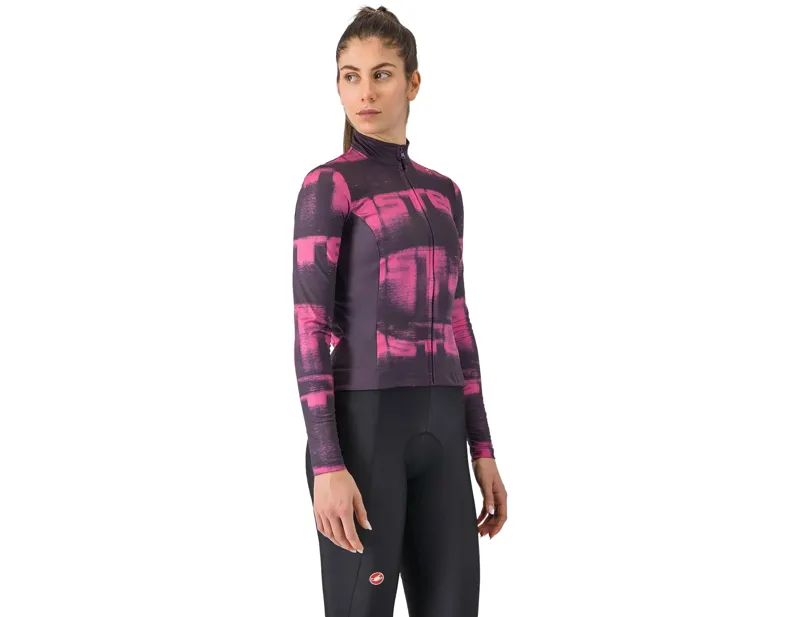 Balfes Bikes Castelli Blur Thermal Womens Jersey in Dark Night Shade/Violet Pink | Free postage over £30, £10 off first order, price match & 0% finance.