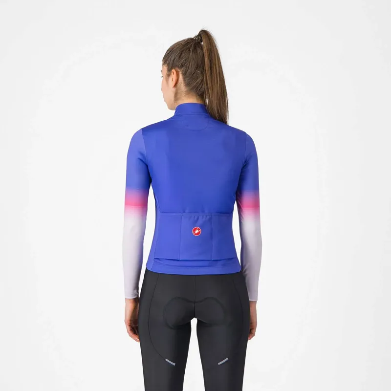 Castelli Corso Thermal Womens Jersey in Ultraviolet Purple Mist Violet-1