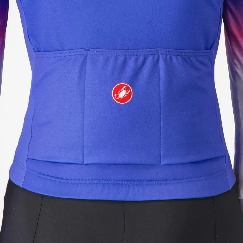 Castelli Corso Thermal Womens Jersey in Ultraviolet Purple Mist Violet-3