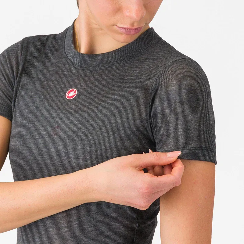 Castelli Medio Base Layer Womens Short Sleeve in Melange Grey-2