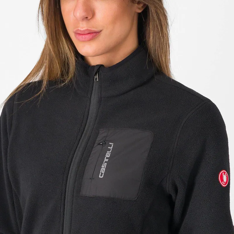 Castelli Classico Womens Fleece Jacket in Black-2