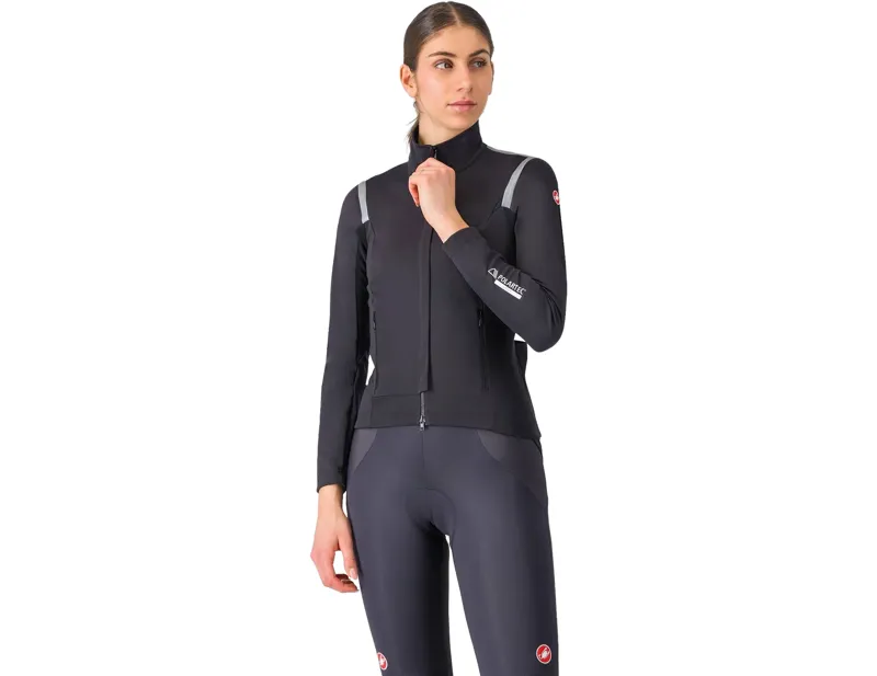 Balfes Bikes Castelli Perfetto RoS 3 Womens Jacket in Light Black/Silver Reflex | Free postage over £30, £10 off first order, price match & 0% finance.