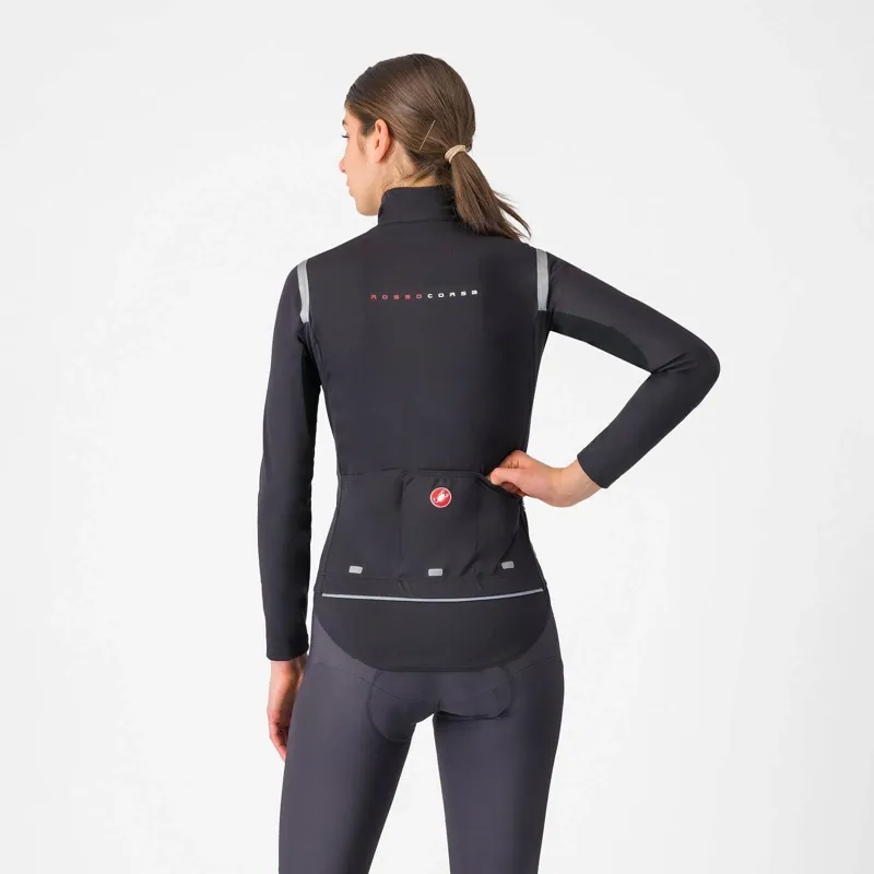 Castelli Perfetto RoS 3 Womens Jacket in Light Black/Silver Reflex-1