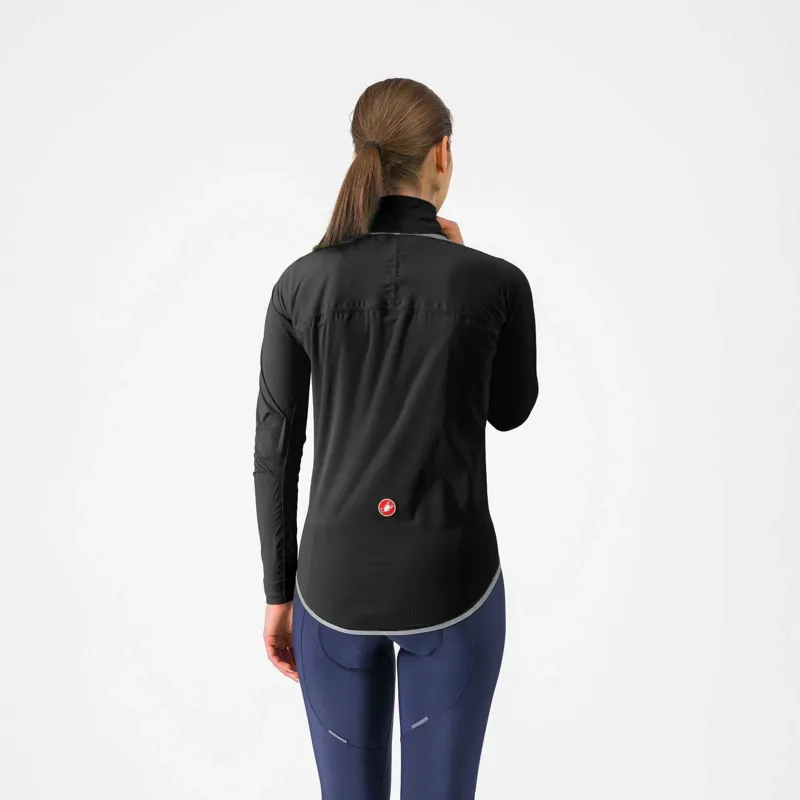 Castelli Ultra Womens Rain Cape in Black/Silver Reflex-1