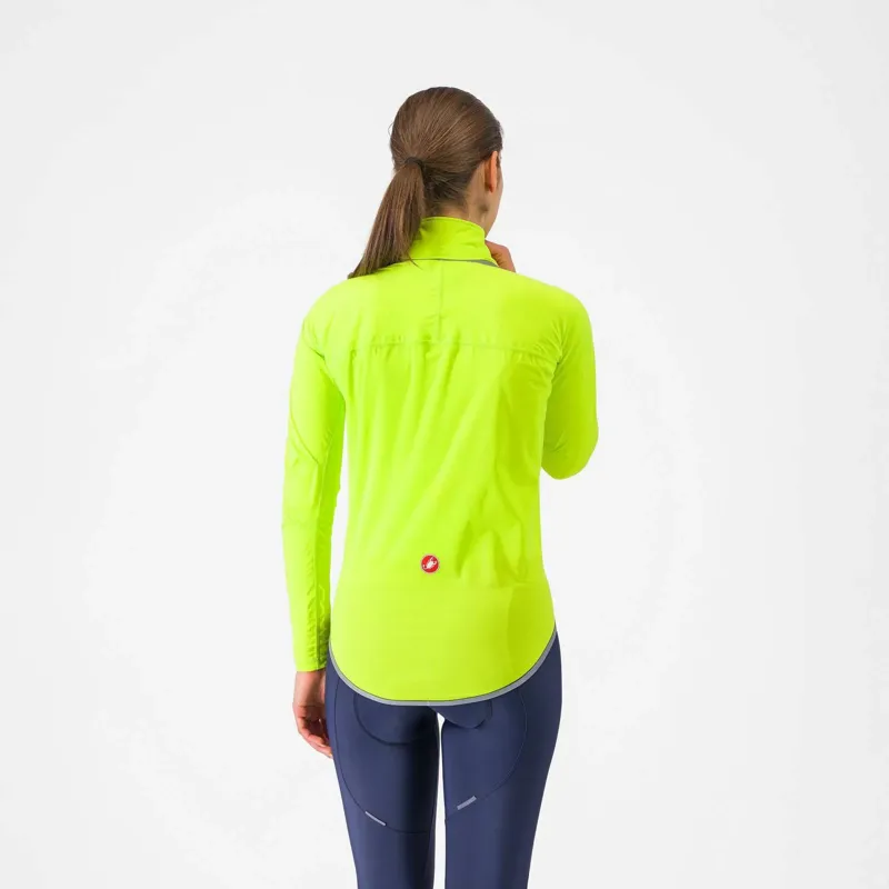 Castelli Ultra Womens Rain Cape in Electric Lime/Silver Reflex-1