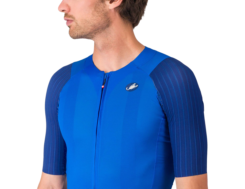 Castelli Aero Race 8S Short Sleeve Jersey in Azzurro Italia-2