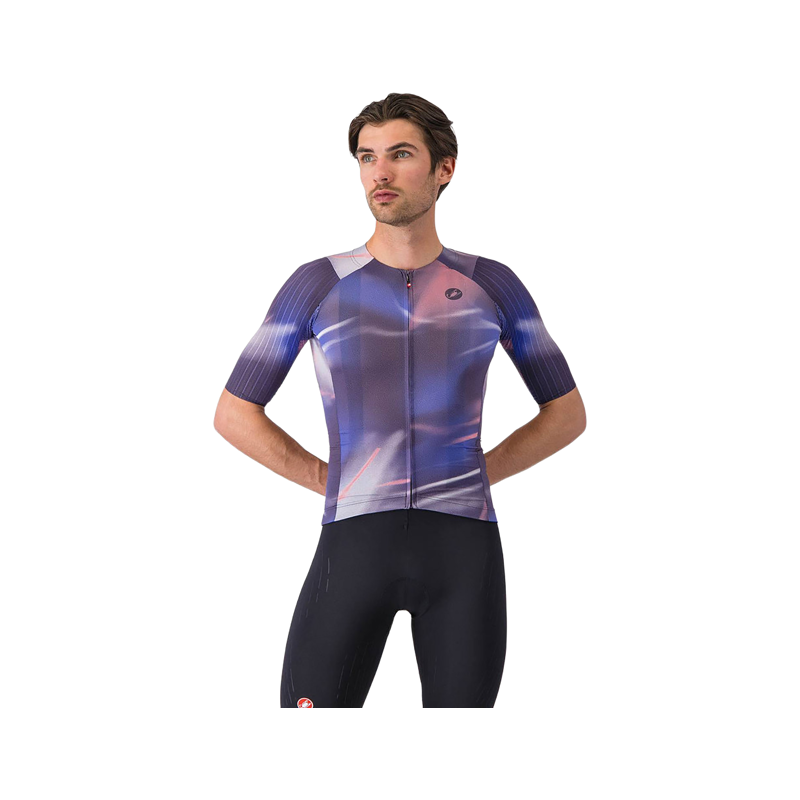 Balfes Bikes Castelli Aero Race 8S Short Sleeve Jersey in Night Shade/Rosa Giro | Free postage over £30, £10 off first order, price match & 0% finance.
