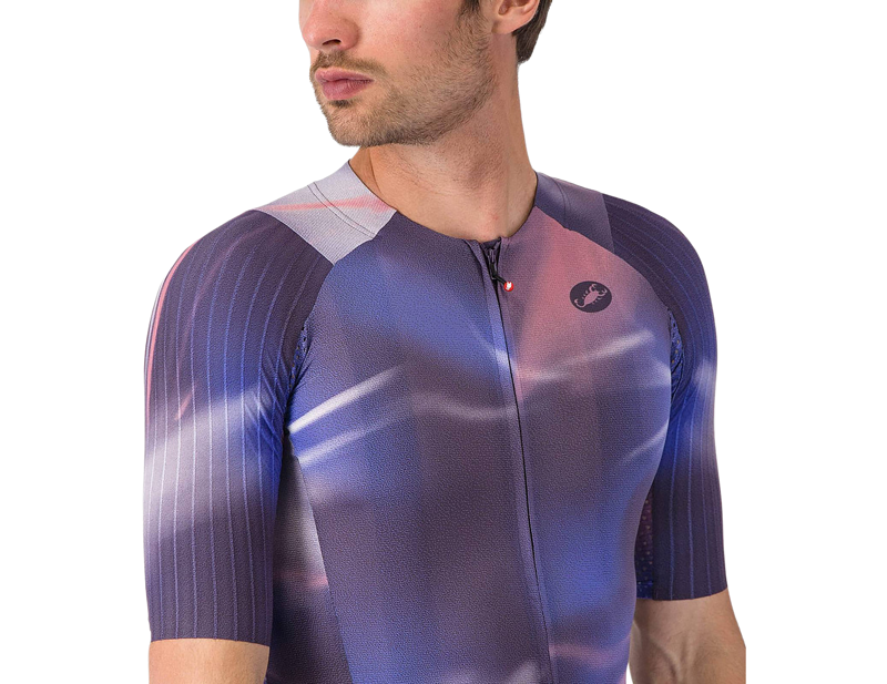 Castelli Aero Race 8S Short Sleeve Jersey in Night Shade/Rosa Giro-4