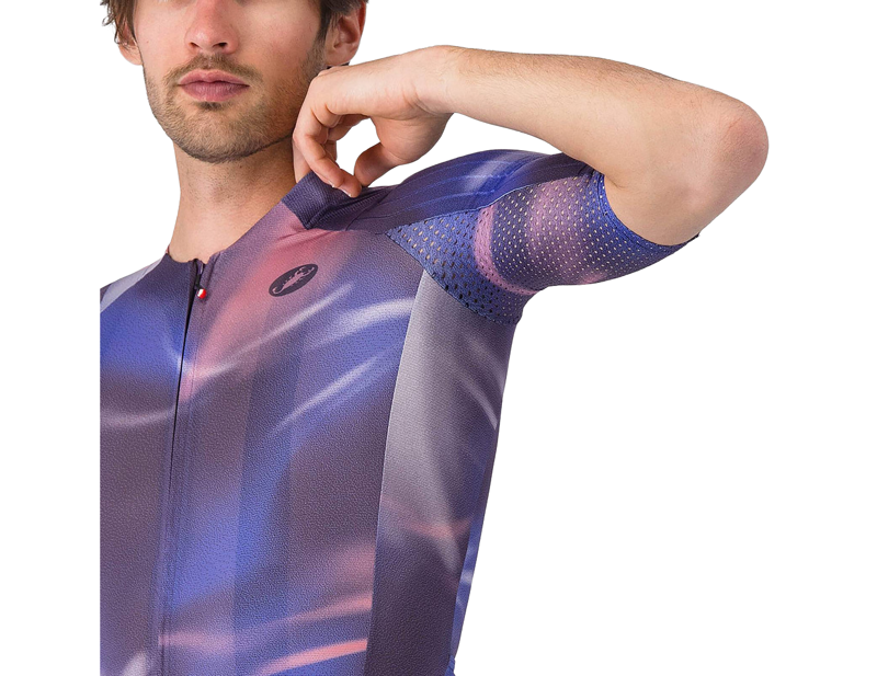 Castelli Aero Race 8S Short Sleeve Jersey in Night Shade/Rosa Giro-5