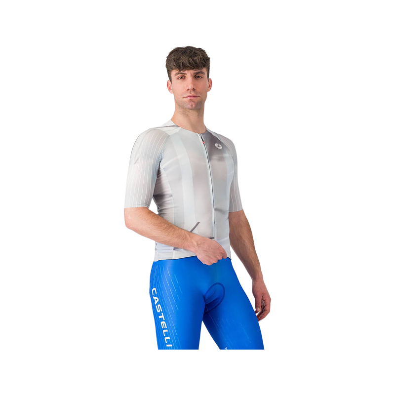 Balfes Bikes Castelli Aero Race 8S Short Sleeve Jersey in Silver Grey/Smoky Grey | Free postage over £30, £10 off first order, price match & 0% finance.