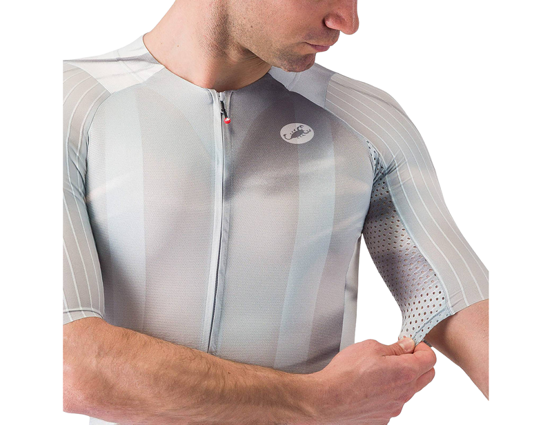 Castelli Aero Race 8S Short Sleeve Jersey in Silver Grey/Smoky Grey-2