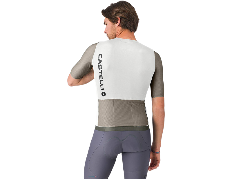 Castelli Corretto Short Sleeve Jersey in Ivory/ClayBlack-1