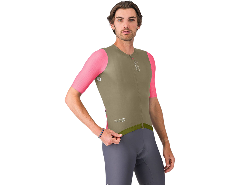 Balfes Bikes Castelli Corretto Short Sleeve Jersey in Elmwood/Rosa GiroWhite | Free postage over £30, £10 off first order, price match & 0% finance.