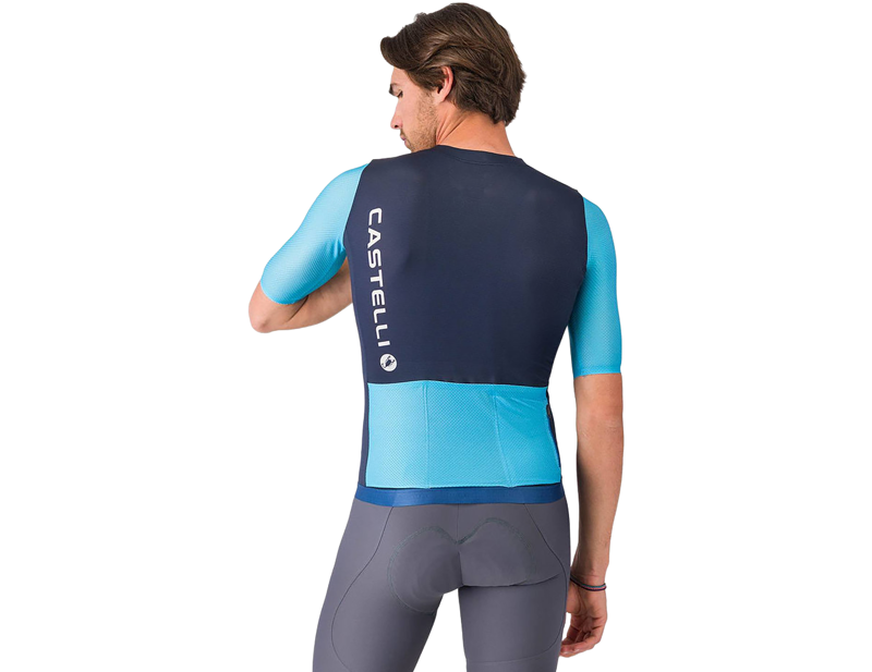 Castelli Corretto Short Sleeve Jersey in Belgian Blue/Blue FiammaWhite-1