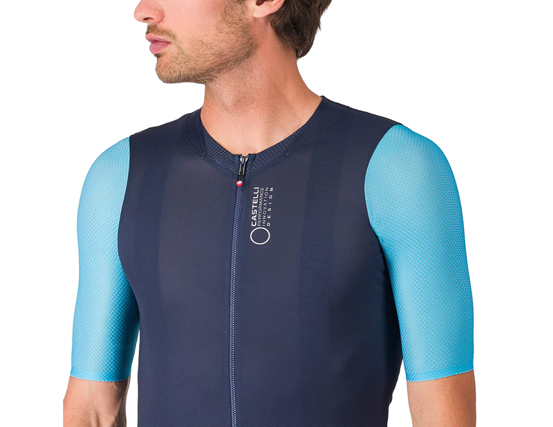 Castelli Corretto Short Sleeve Jersey in Belgian Blue/Blue FiammaWhite-2