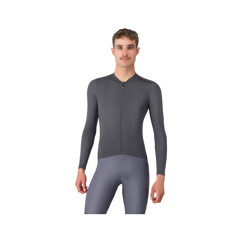 Balfes Bikes Castelli Espresso 2 Long Sleeve Jersey in Smoky Grey | Free postage over £30, £10 off first order, price match & 0% finance.