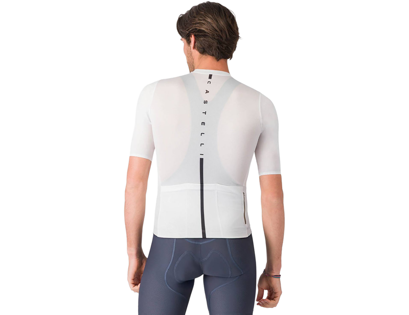 Castelli Drittone Logo Short Sleeve Jersey in White/Black-2