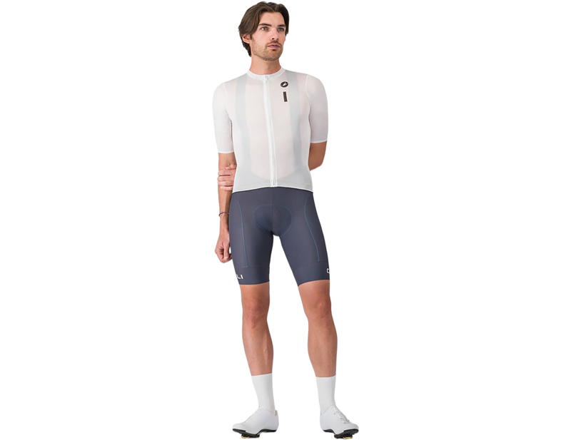 Castelli Drittone Logo Short Sleeve Jersey in White/Black