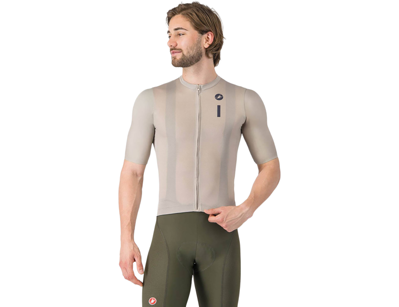 Castelli Drittone Logo Short Sleeve Jersey in Clay/Belgian Blue